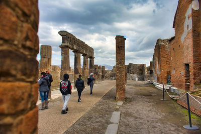 Pompeii ancient archaeological excavations without tourists because of the crown virus covid-19