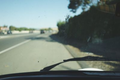 Car moving on road