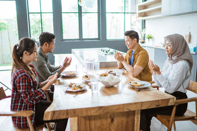 Business colleagues working at creative office