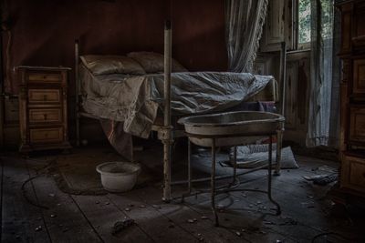 Interior of abandoned building