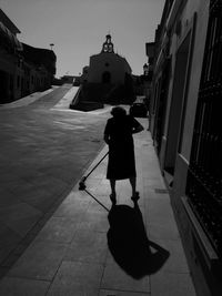 Woman walking in city