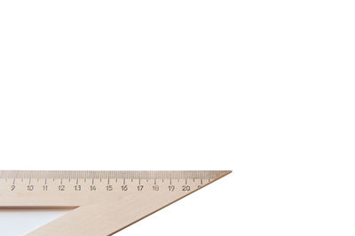 High angle view of wooden structure against white background