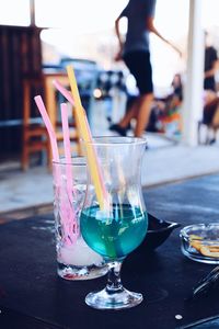 Close-up of wine glass on table at restaurant