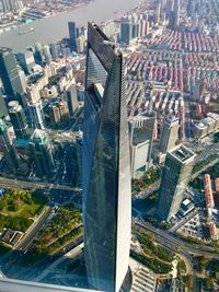 High angle view of city