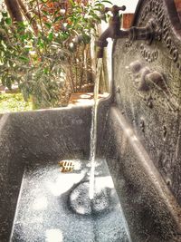 Fountain in pond