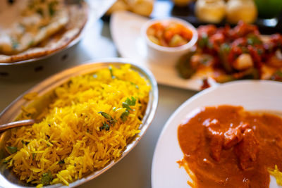 Close-up of food in bowl on table