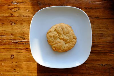 Close-up of breakfast in plate on table