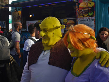 People at street market