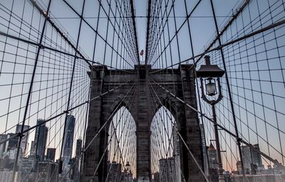 Low angle view of suspension bridge