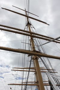 Low angle view of sailboat against sky