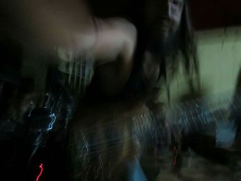 Blurred motion of woman