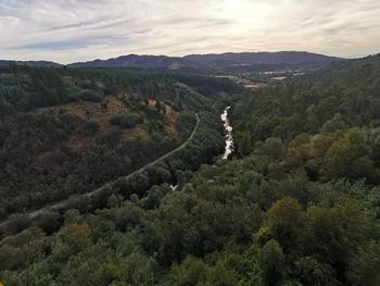 High angle view of landscape against sky