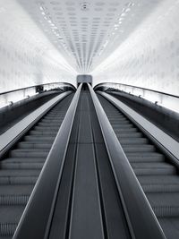 Low angle view of escalator