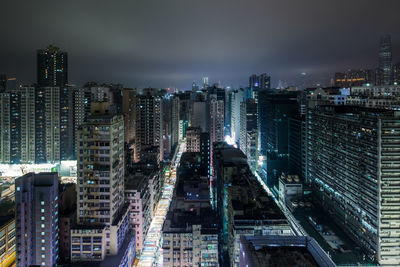 Illuminated cityscape at night