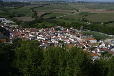 High angle view of townscape