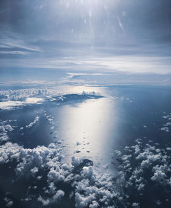 High angle view of sea against sky