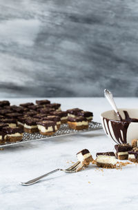 Close-up of ice cream on table