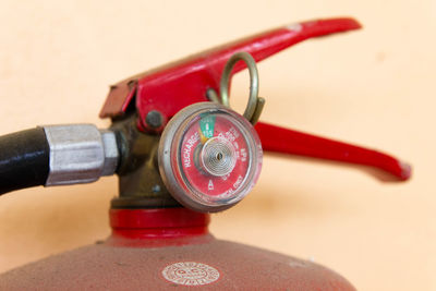 Close-up of fire extinguisher