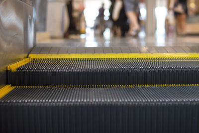 Close-up of escalator