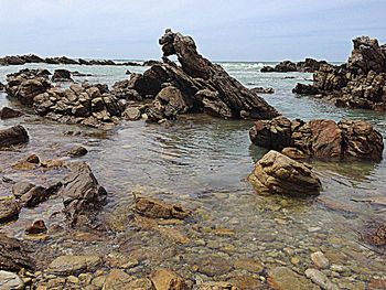 Scenic view of beach against sky