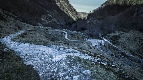 Scenic view of waterfall