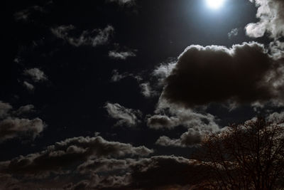 Low angle view of moon in sky