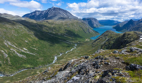 Scenic view of mountains against sky