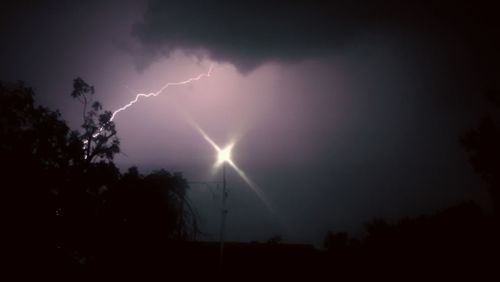 Low angle view of lightning in sky