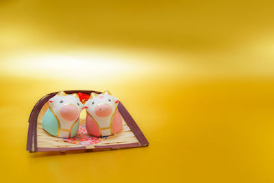 Close-up of dessert on table