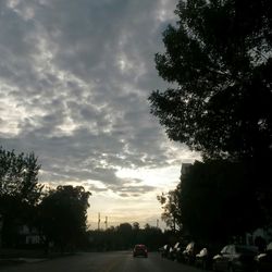 View of road against cloudy sky