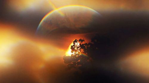 Scenic view of dramatic sky during sunset