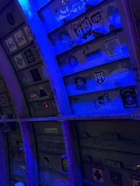 Low angle view of text on wall