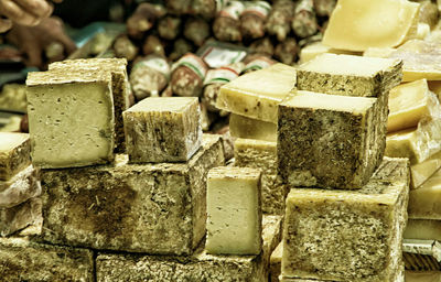 Cheese for sale at market