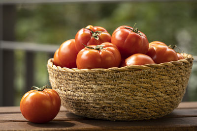 Close-up of tomatoes on table