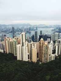 High angle view of hong kong city