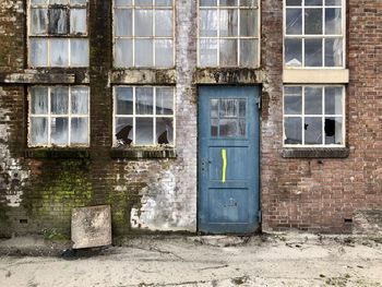 Closed door of old building