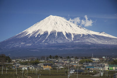 View of snowcapped mountain against sky