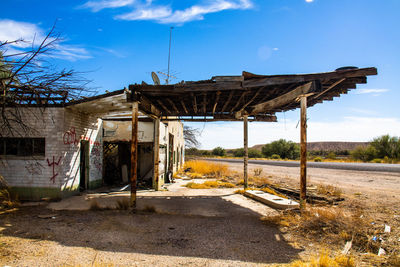 Abandoned building against sky