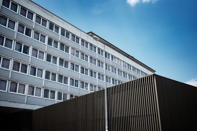 Low angle view of modern building against sky