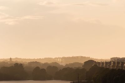 Scenic view of landscape against sky during sunset