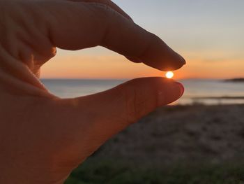 Scenic view of sea during sunset