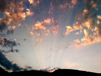 Low angle view of sky at sunset