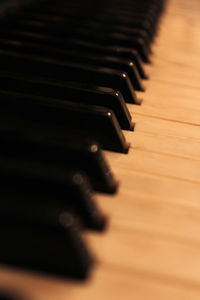 Close-up of piano keys