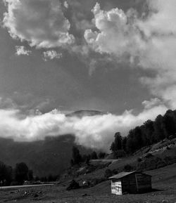 Scenic view of landscape against cloudy sky