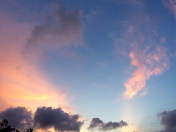 Low angle view of sky at sunset