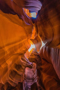 Low angle view of rock formation