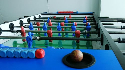 Close-up of foosball