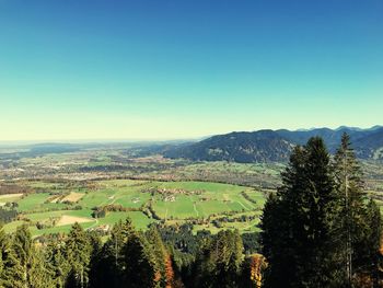 Scenic view of landscape against clear sky