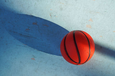 High angle view of basketball hoop against wall