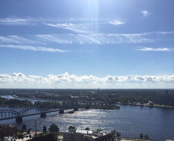 High angle view of sea against sky